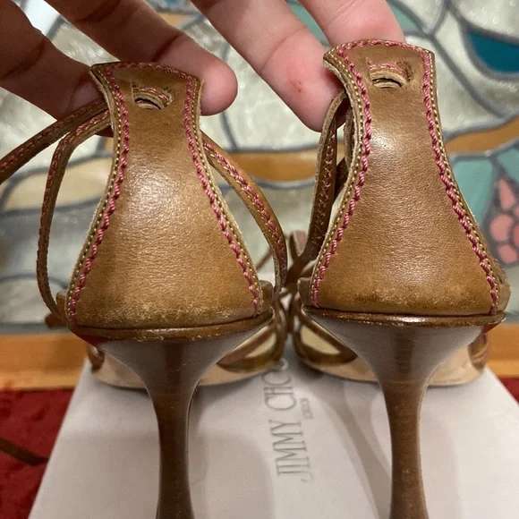 Jimmy Choo Boyce Strappy Sandals Heels Size 37 - Picture 6 of 16